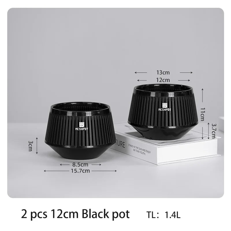 Meshpot Bonsai Pot with Saucer Plastic Flower Pot