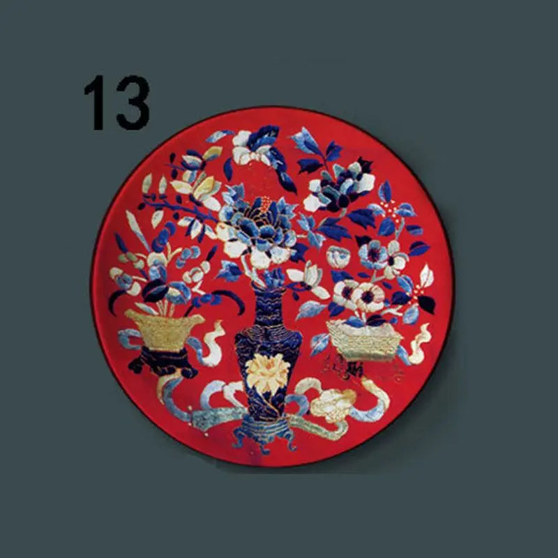 6-8inch Chinese Style Ceramic Plate with Dragon Phoenix
