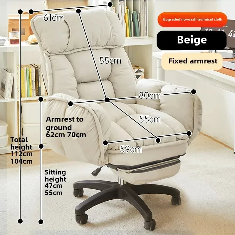 Footrest Wheels Office Chair Kids Velvet