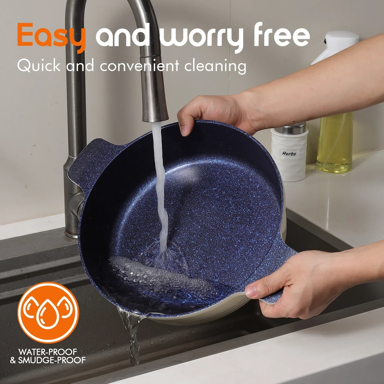 DONNOR 15pcs/set Non Stick Pan Aluminum+Ceramic Cookware