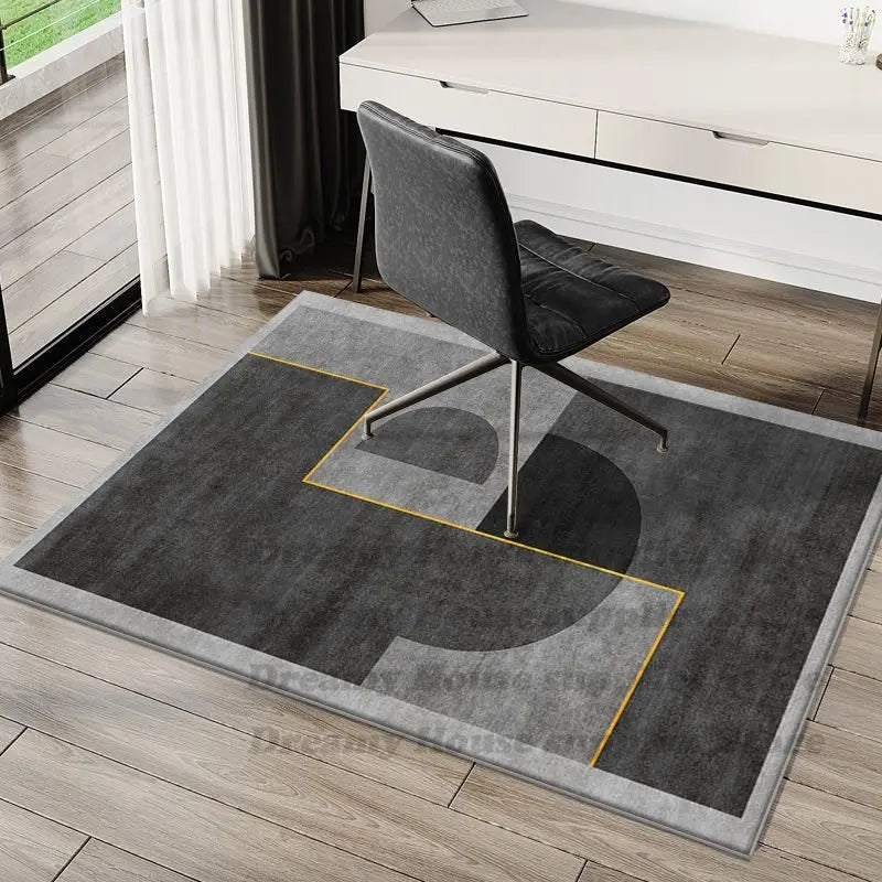Modern Rectangular Chair Mat for Room Study Geometric