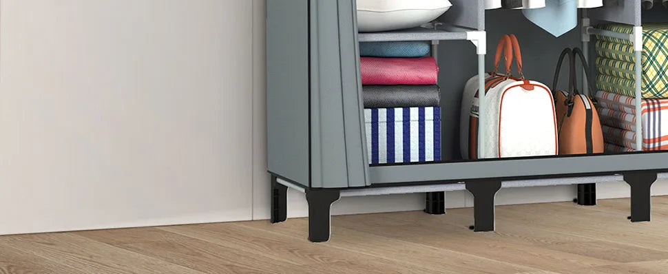 Loefme Canvas Wardrobe Clothes Closet Organizer Portable Storage