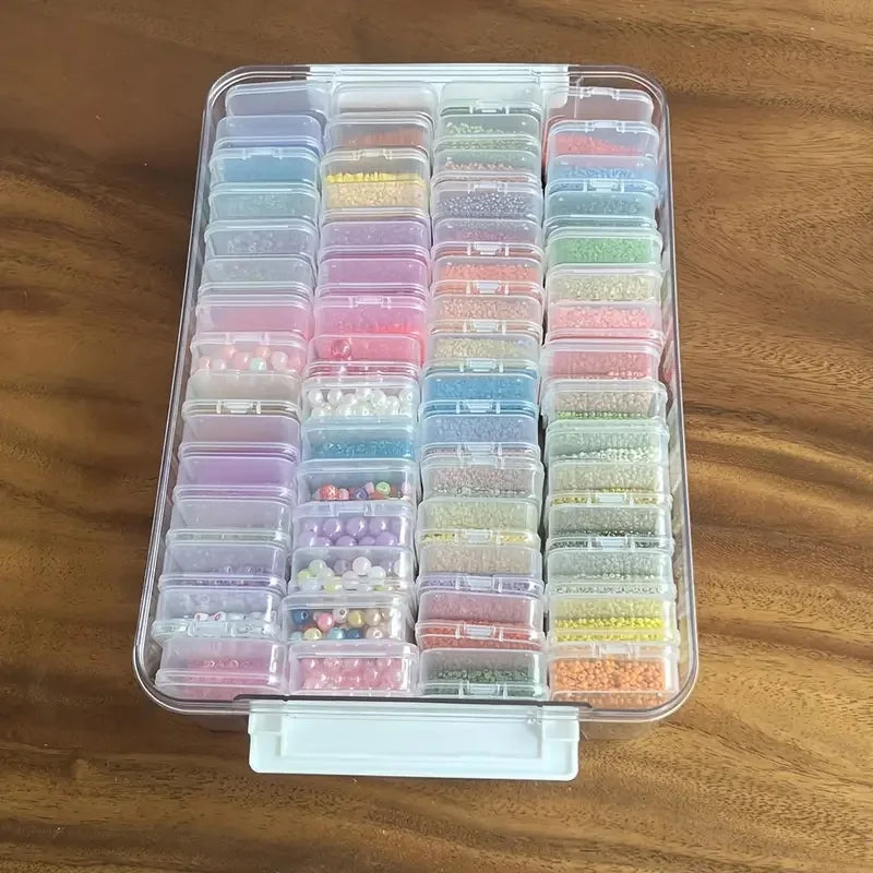 White transparent plastic storage box combination