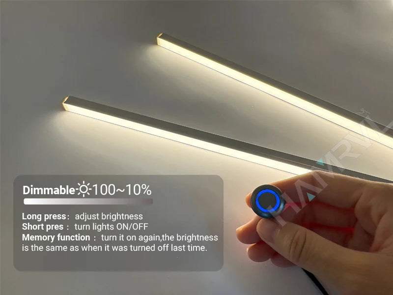 LED Light Kit Touch Dimming Aluminum Strip Lamp