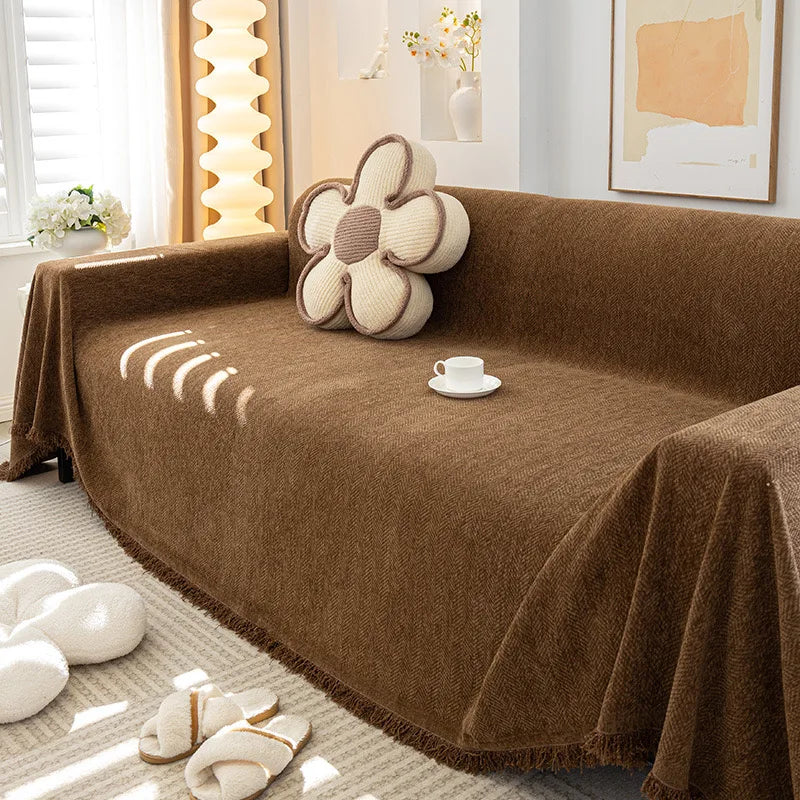 Cream Style Chenille Sofa Cover Sofa Towel Four Seasons
