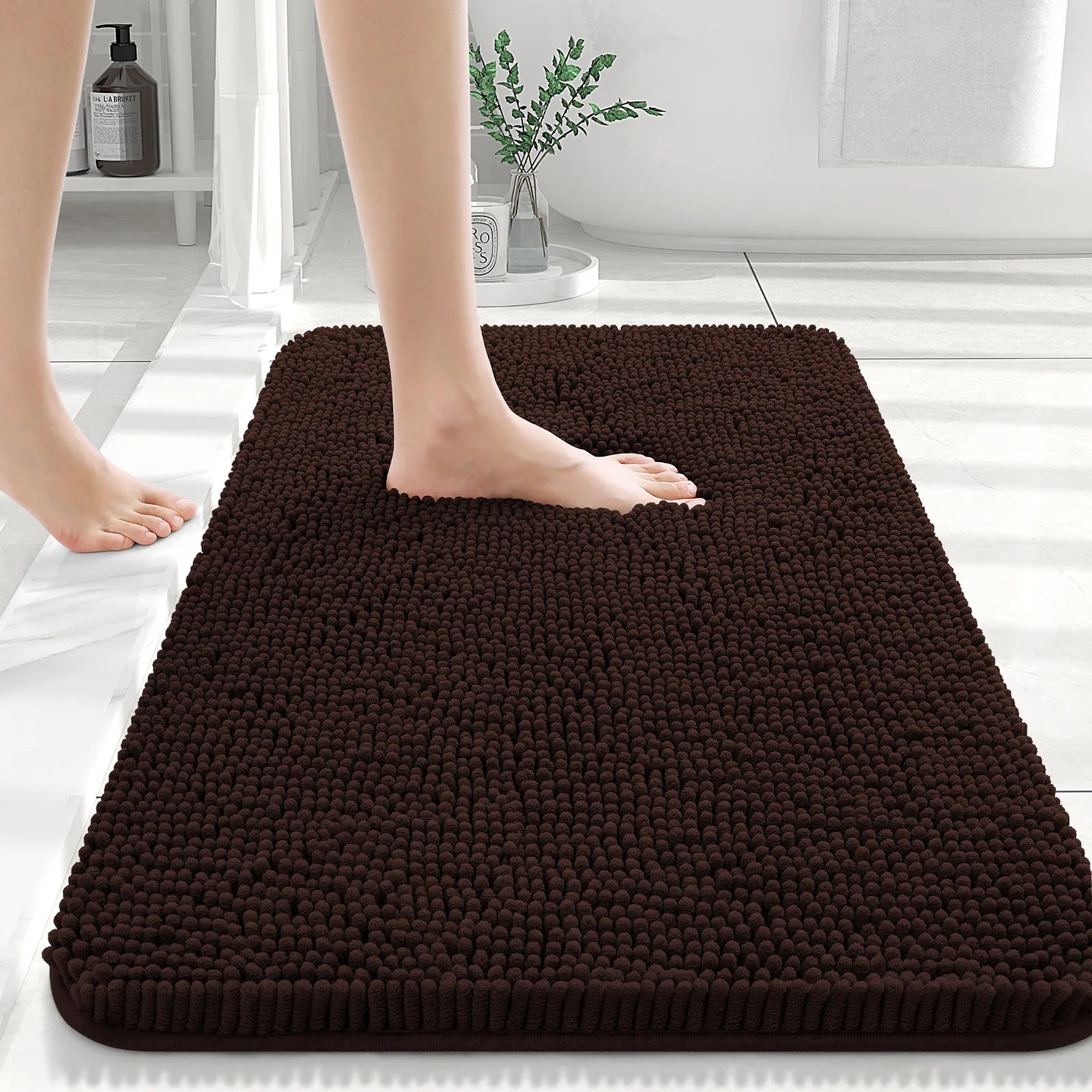 HAPIHAPPY New Chenille Bathroom Rug Mat Extra Soft Thick