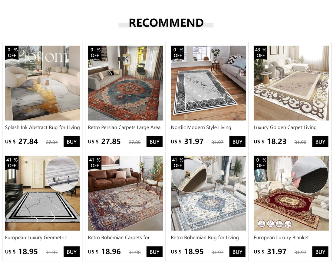 Modern Rectangular Chair Mat for Room Study Geometric