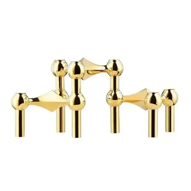 Metal Molecular Structure Candle Holder Nordic Silver Candlestick