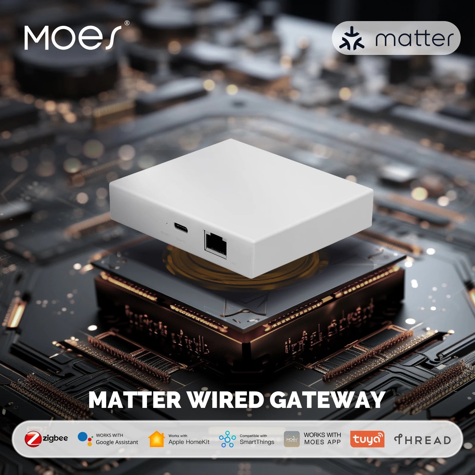 MOES Tuya Zigbee Matter Thread Gateway Smart Home