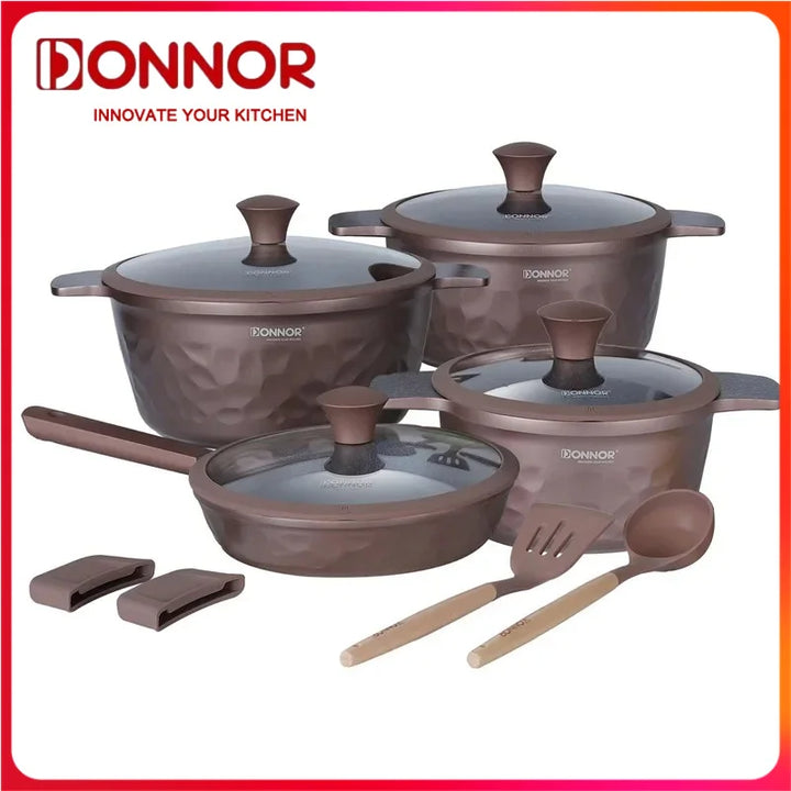 DONNOR Non-stick Pot 12/13/16pcs Cookware Set