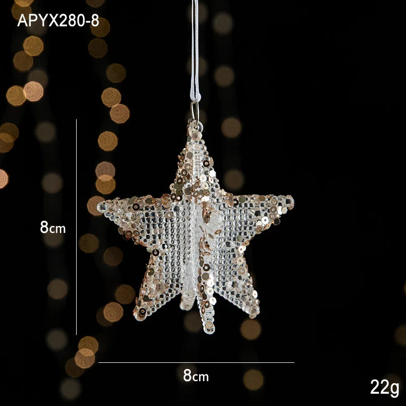 Crystal Christmas Tree Ornaments Acrylic Clear Hanging Crystals for Christmas