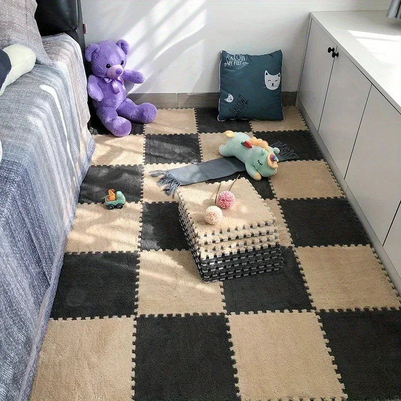 30x30cm Plush Puzzle Foam Floor Mat Creative Fashion Carpet