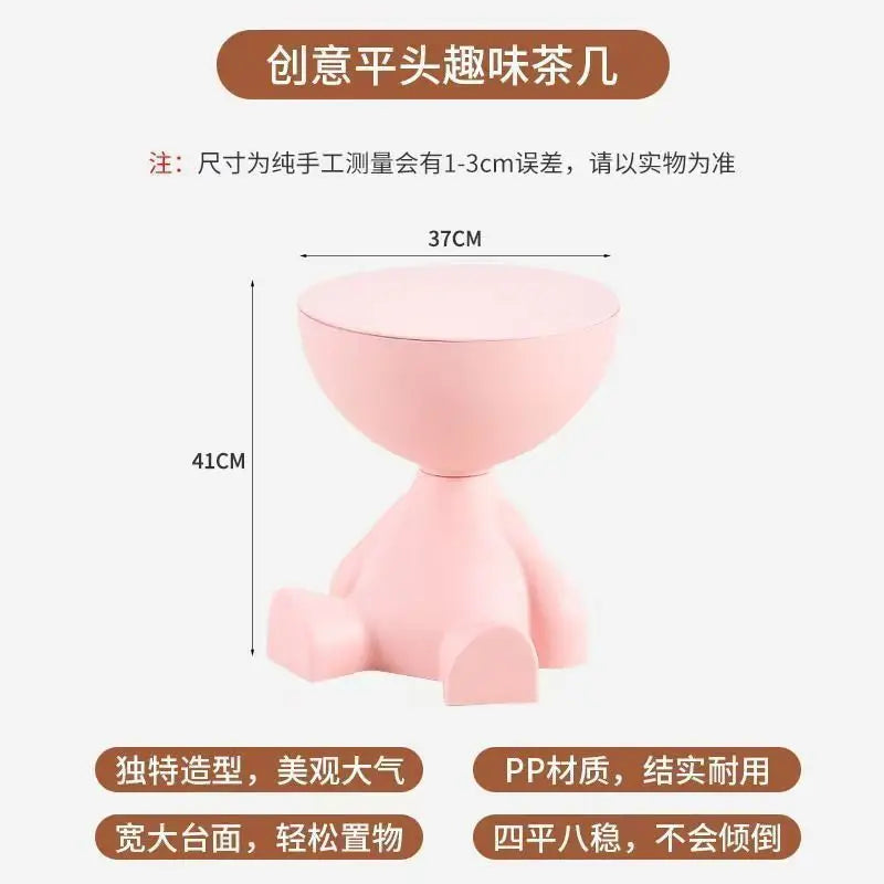 Light Luxury Cartoon Sofa Edge Table Creative Flat Head Coffee Table